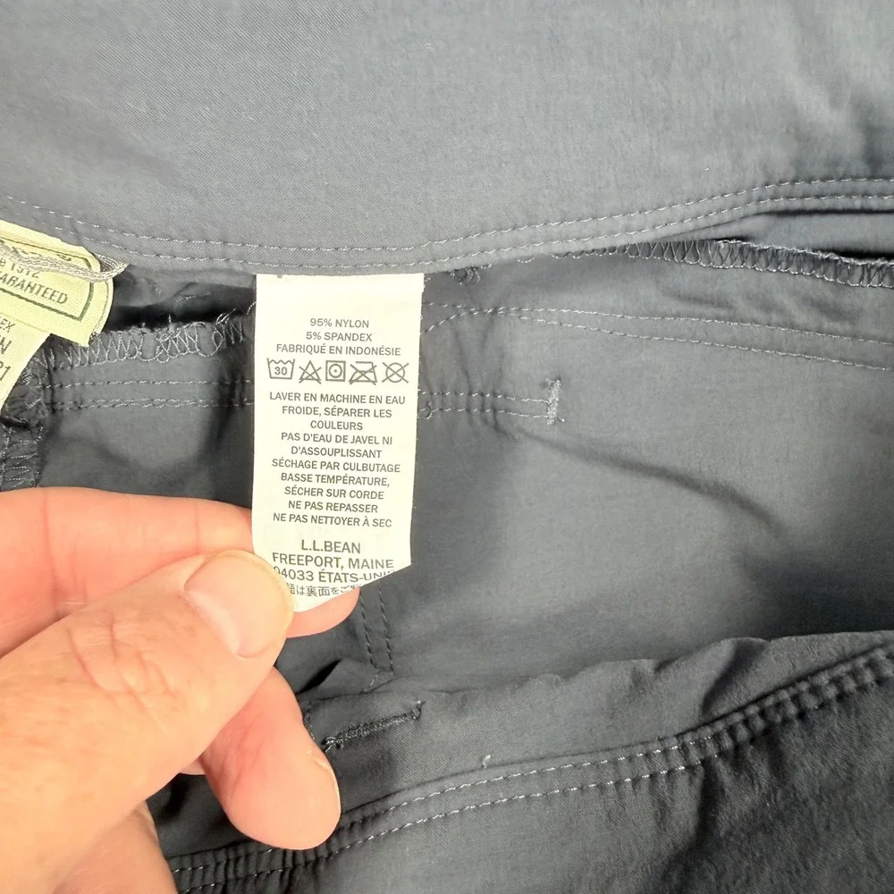 LL Bean Vista Camp Pants Mens 40x32 Gray Nylon Spandex Hiking Cargo 506421